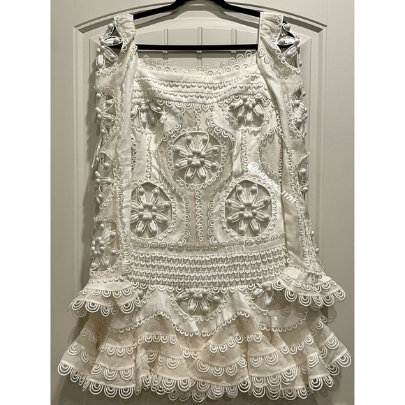Zimmermann Whitewave Doily Mini Dress AU2 - Picture 3 of 15
